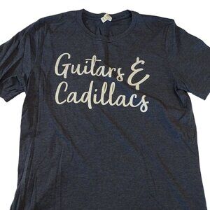 Bella Canvas Guitars and Cadillacs Blue TShirt Women Size L Short Sleeve